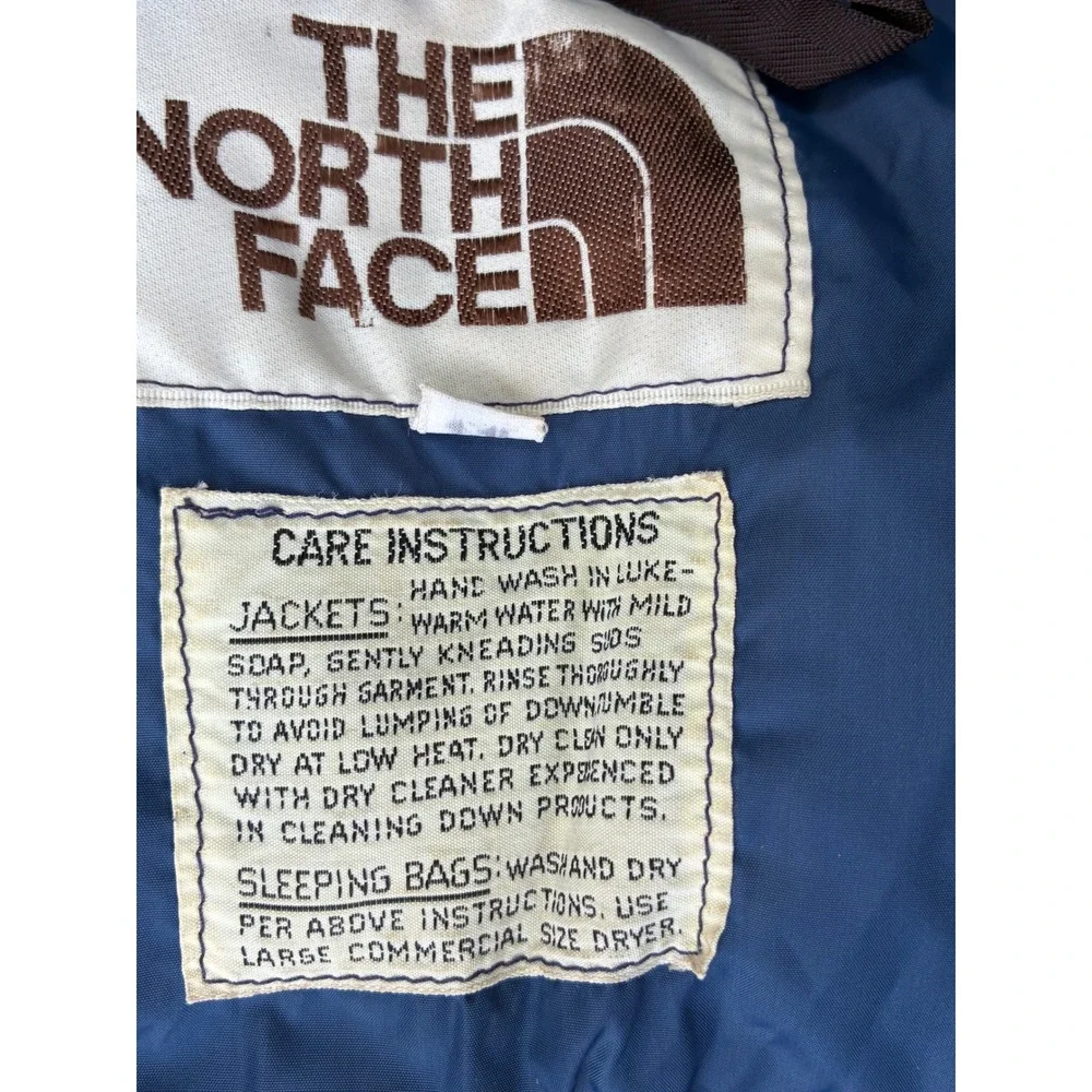 Vintage The North Face Brown Label Down Parka Blue Puffer Jacket Hooded Mens M